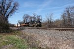 NS 4205 and BNSF 4548 take a stack train East